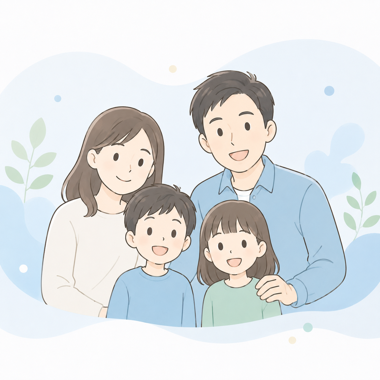 親子で将来の見え方を考えるイラスト